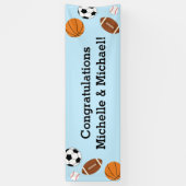 Sport Baby shower Co-ed Theme Boy Blue Spandoek (Verticaal)