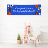 Sport Baby shower Co-ed Theme Boy Blue Spandoek (Insitu)
