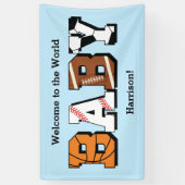 Sport Baby shower Co-ed Theme Boy Blue Spandoek (Verticaal)