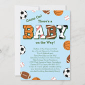 Sport Baby shower Coed Thema Kaart (Voorkant)