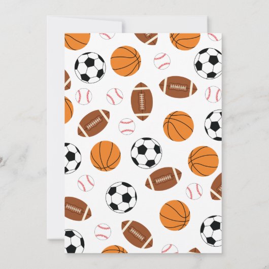 Sport Baby shower Coed Thema Kaart (Achterkant)