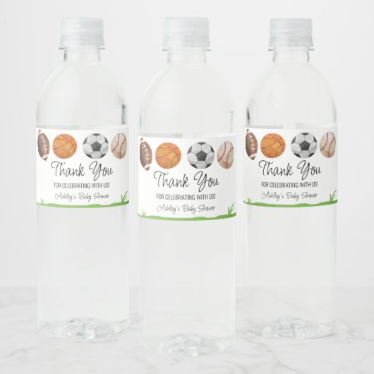 Sport Baby shower Favor Waterfles Etiket (Flessen)