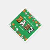 Sport Baby shower Gecodeerd Groen Genderneutraal Servet (Hoek)