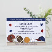 Sport Baby shower/uitnodiging van de Birthday Part Kaart (Staand voorkant)