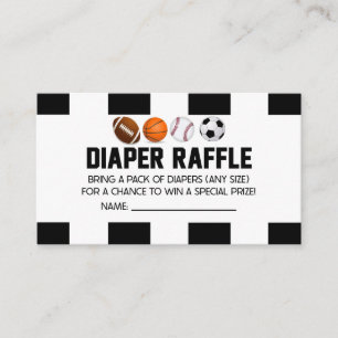 Sport Ball Baby shower Luier Raffle Kaart