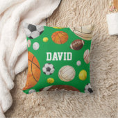 Sport Balls Baby Boy Name Green Kussen (Deken)