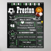 Sport Balls Birthday-bordbord Poster (Voorkant)