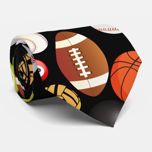 Sport Balls Pattern Stropdas (Opgerold)
