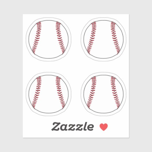 Sport Baseball 4 pcs Ball Sticker (Vel)