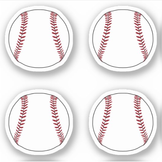 Sport Baseball 4 pcs Ball Sticker (Voorkant)