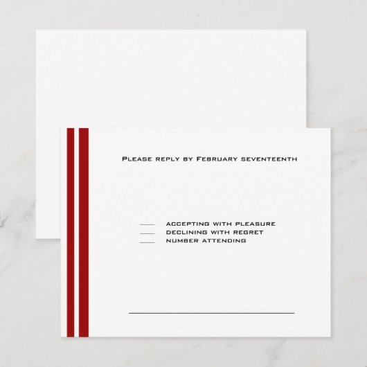 Sport Baseball Bar Mitzvah Party Red RSVP Kaartje (Voorkant / Achterkant)