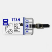 Sport Baseball | DIY-tekst | Donkerblauw en wit Bagagelabel (Voorkant horizontaal)