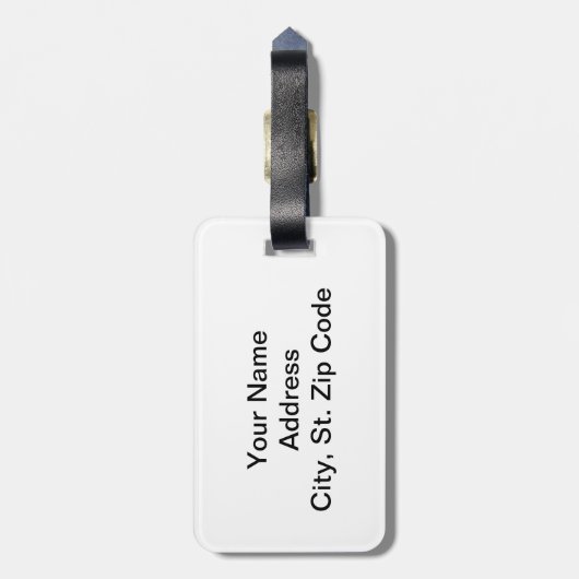 Sport Baseball | DIY-tekst | Donkerblauw en wit Bagagelabel (Achterkant verticaal)