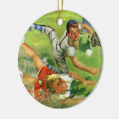 sport Baseball, kinderploegen spelen Keramisch Ornament (Links)