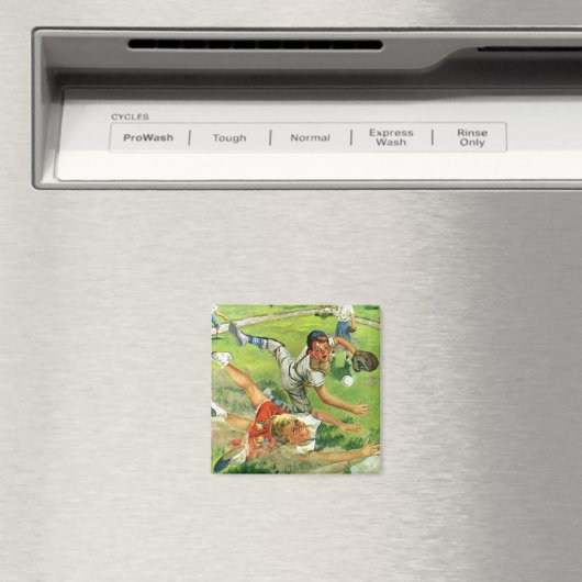  sport Baseball, kinderploegen spelen Magneet (Insitu (Vaatwasser))