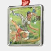  sport Baseball, kinderploegen spelen Metalen Ornament (Links)