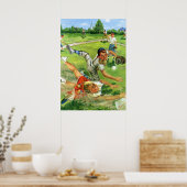  sport Baseball, kinderploegen spelen Poster (Keuken)