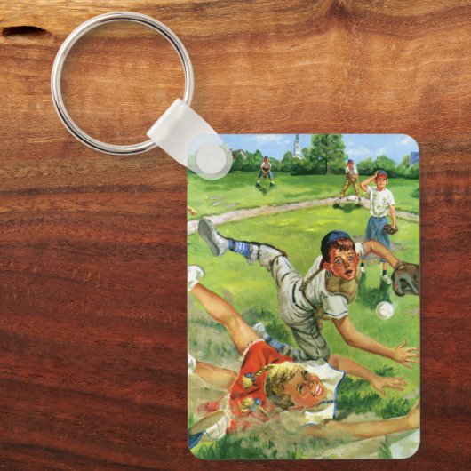  sport Baseball, kinderploegen spelen Sleutelhanger (Voorkant)