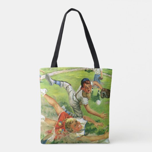  sport Baseball, kinderploegen spelen Tote Bag (Achterkant)