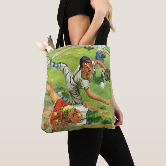 sport Baseball, kinderploegen spelen Tote Bag (Dichtbij)