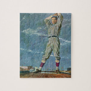  sport Baseball, Pitcher in honkbalspel Legpuzzel