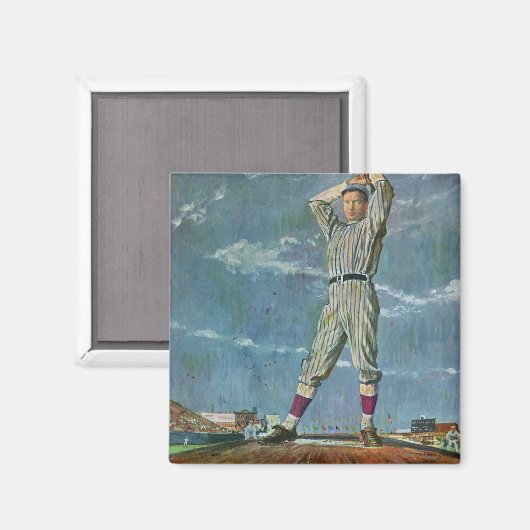  sport Baseball, Pitcher in honkbalspel Magneet (Voorkant / Achterkant)