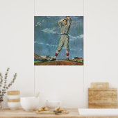  sport Baseball, Pitcher in honkbalspel Poster (Keuken)