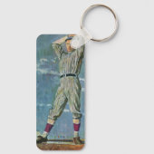  sport Baseball, Pitcher in honkbalspel Sleutelhanger (Achterkant)