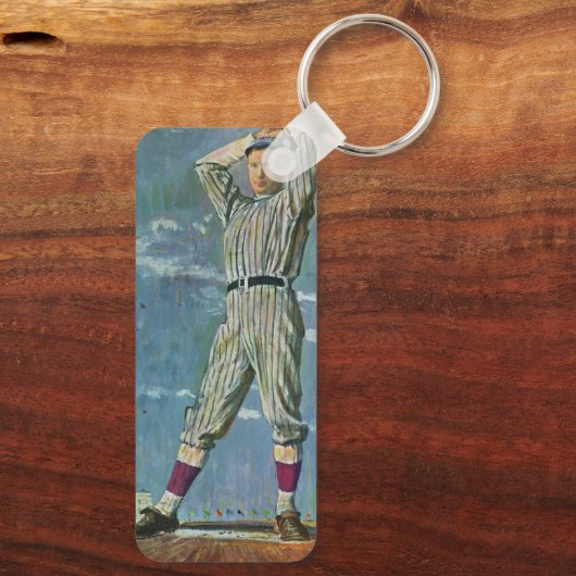 sport Baseball, Pitcher in honkbalspel Sleutelhanger (Achterkant)