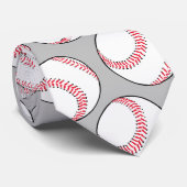 Sport Baseball Red White Grey Pattern Novelty Stropdas (Opgerold)