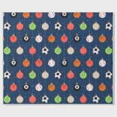 Sport Baseball Soccer Fun kerstdecoratie Cadeaupapier (Vlak)