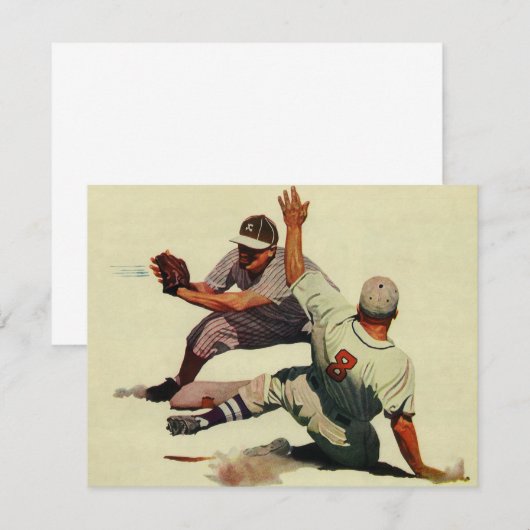  sport Baseball, speler die in huis glijdt (Voorkant / Achterkant)