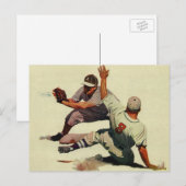  sport Baseball, speler die in huis glijdt Briefkaart (Voorkant / Achterkant)