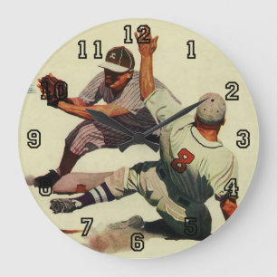 sport Baseball, speler die in huis glijdt Grote Klok