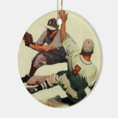  sport Baseball, speler die in huis glijdt Keramisch Ornament (Links)