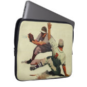  sport Baseball, speler die in huis glijdt Laptop Sleeve (Voorkant Rechts)