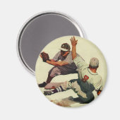  sport Baseball, speler die in huis glijdt Magneet (Voorkant / Achterkant)