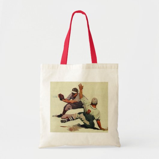  sport Baseball, speler die in huis glijdt Tote Bag (Voorkant)
