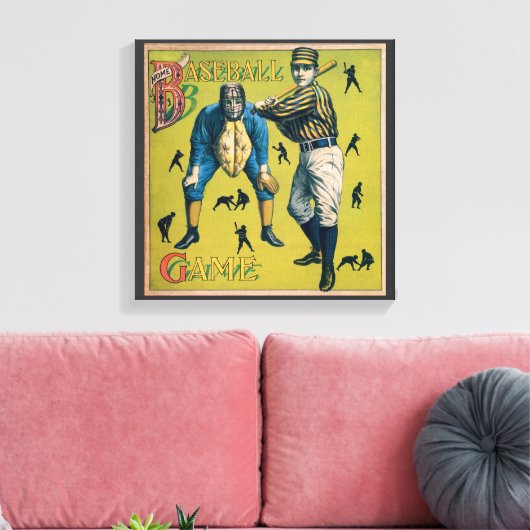 sport Baseball-spelers op het Homespel Canvas Afdruk (Insitu (Woonkamer))