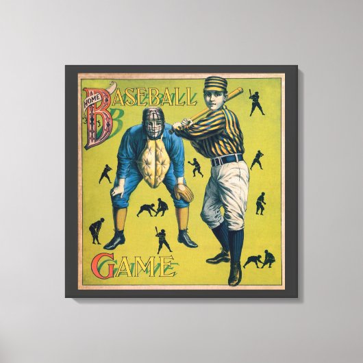 sport Baseball-spelers op het Homespel Canvas Afdruk (Voorkant)