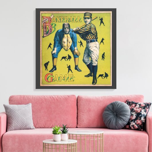  sport Baseball-spelers op het Homespel Canvas Afdruk (Insitu (Woonkamer))