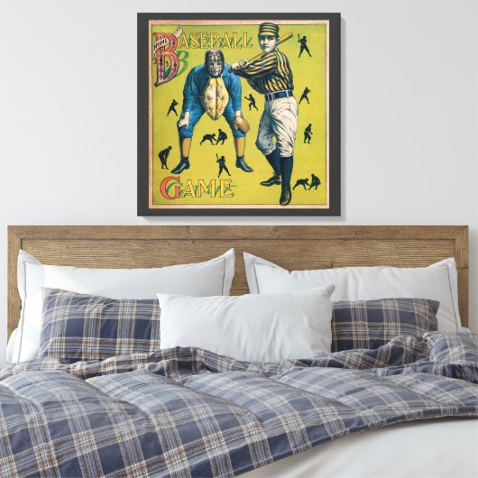  sport Baseball-spelers op het Homespel Canvas Afdruk (Insitu (Slaapkamer))