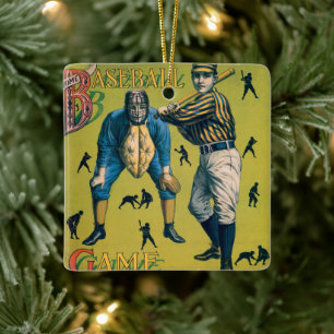  sport Baseball-spelers op het Homespel Keramisch Ornament