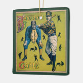  sport Baseball-spelers op het Homespel Keramisch Ornament (Links)