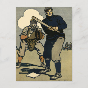 sport Baseball-spelers, stijlvolle kunst Briefkaart