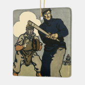  sport Baseball-spelers, stijlvolle kunst Keramisch Ornament (Links)