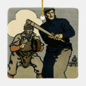  sport Baseball-spelers, stijlvolle kunst Keramisch Ornament (Achterkant)