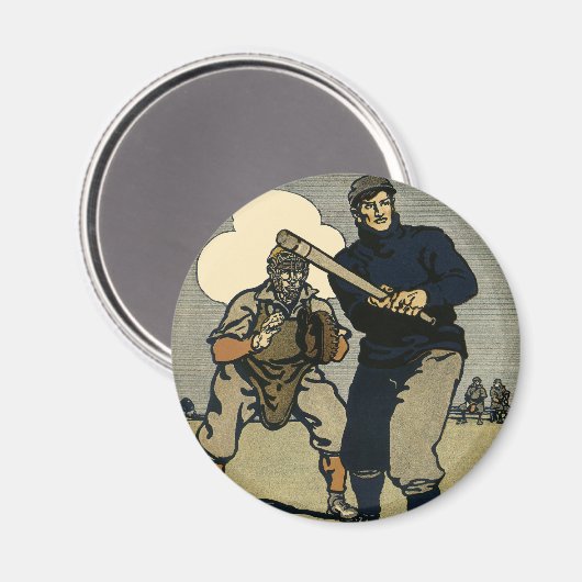  sport Baseball-spelers, stijlvolle kunst Magneet (Voorkant / Achterkant)