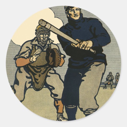  sport Baseball-spelers, stijlvolle kunst Ronde Sticker (Voorkant)