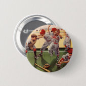 sport Baseball Team, jongens Roughhousing Ronde Button 5,7 Cm (Voorkant /achterkant)